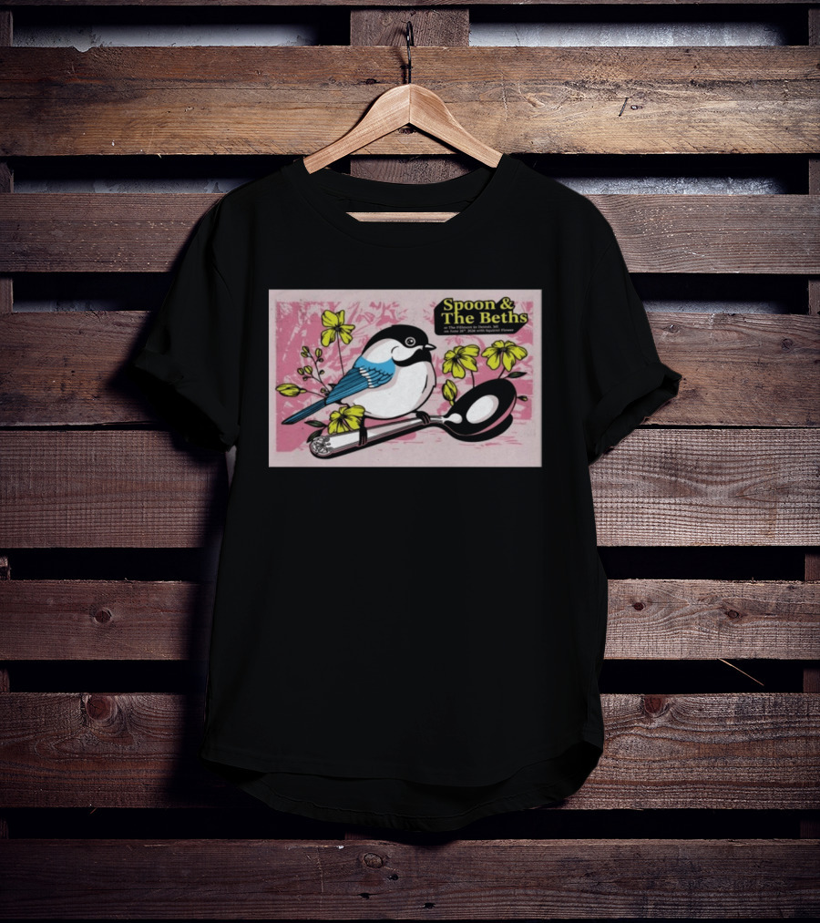 Spoon And The Beths June 26 2026 Detroit MI With Bird On Spoon And Yellow Flowers T-Shirt