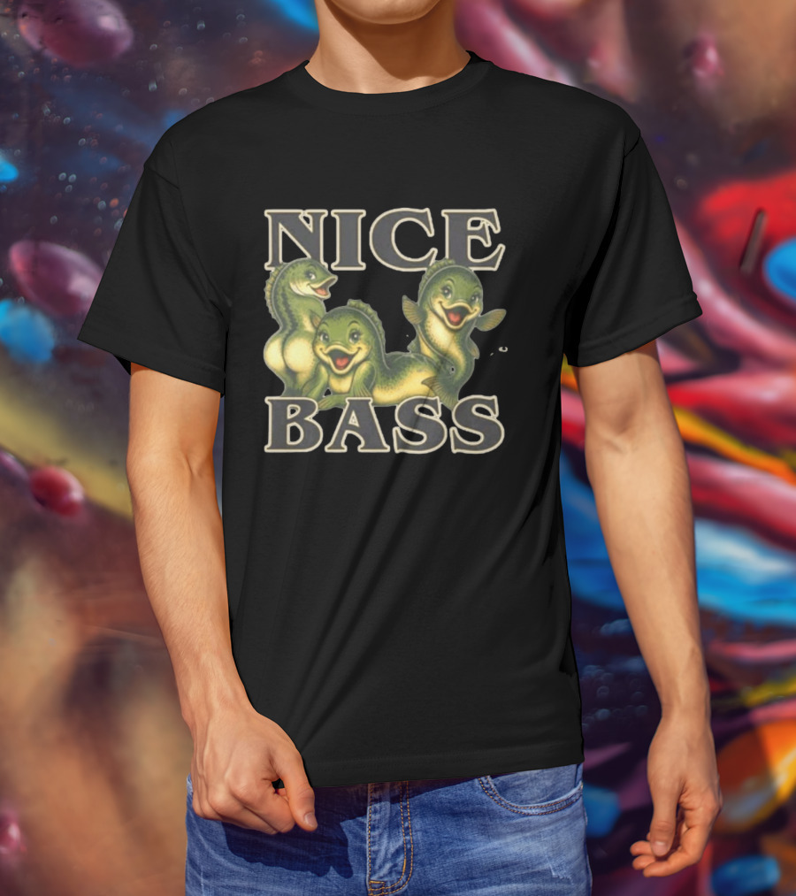 Cheerful Cartoon Fish Trio Nice Bass T-Shirt