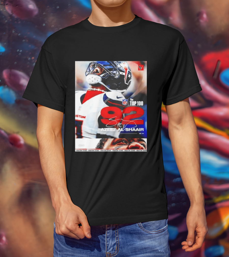 Houston Texans Azeez Al Shaair 92 NFL Top 100 Linebacker T-Shirt