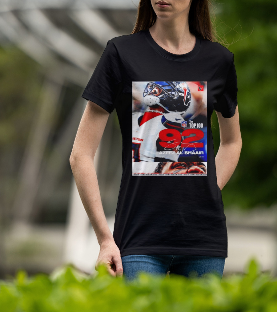 Houston Texans Azeez Al Shaair 92 NFL Top 100 Linebacker T-Shirt