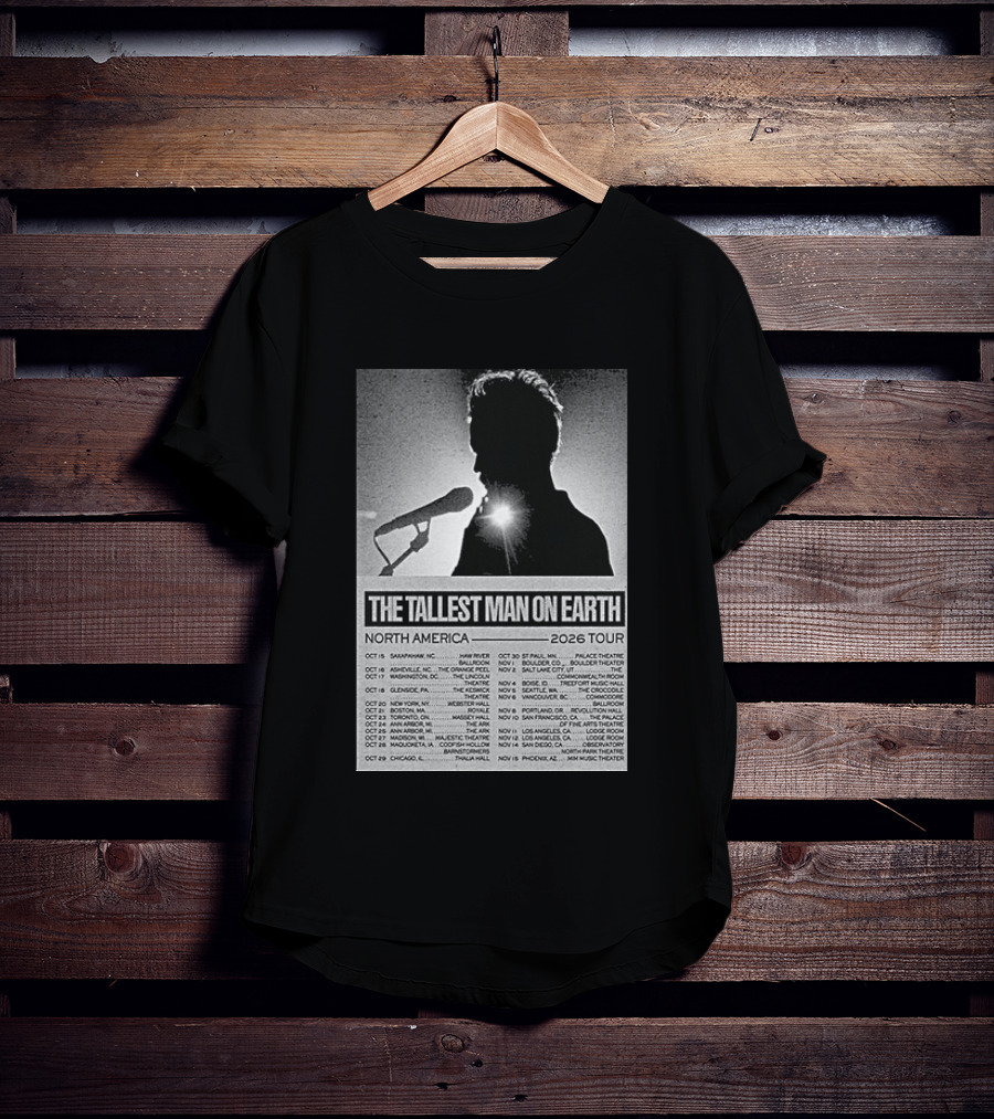 The Tallest Man On Earth North America 2026 Tour Dates T-Shirt