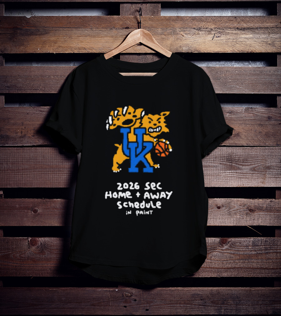 University Of Kentucky 2026 SEC Home Away Schedule Wildcat Paint T-Shirt