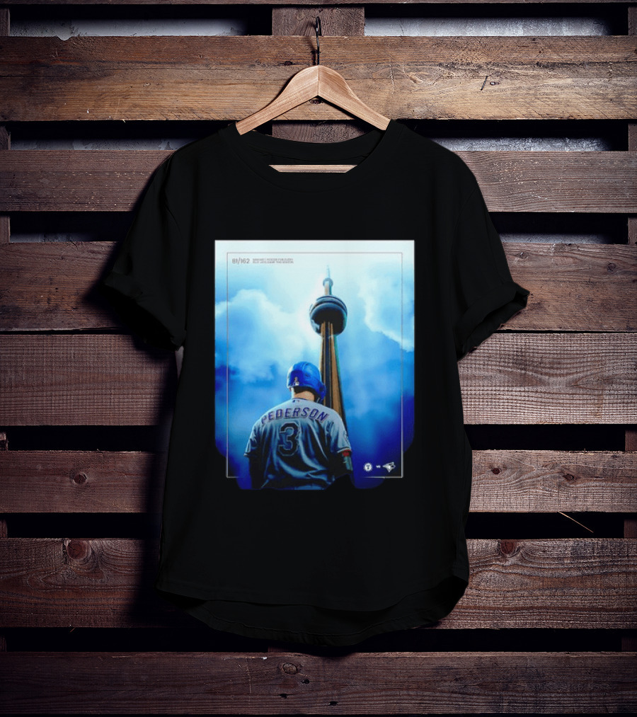 Pederson Toronto Blue Jays Vs Texas Rangers Game 1 CN Tower 81/162 T-Shirt