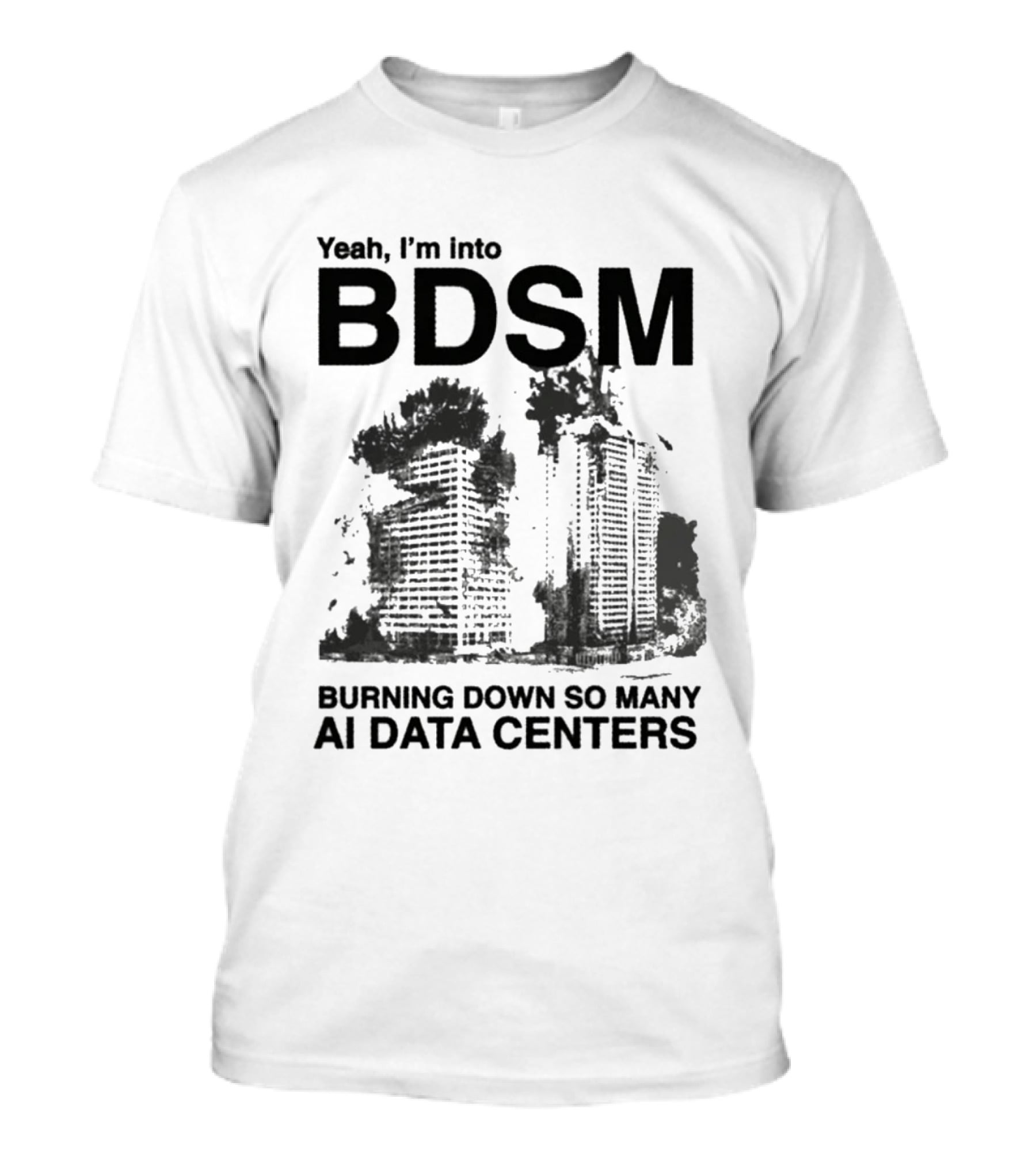 Yeah I'm Into BDSM Burning Down So Many AI Data Centers T-Shirt