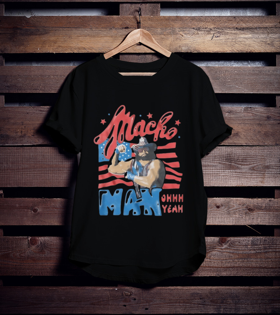 Macho Man Randy Savage American Flag Ohhh Yeah Independence Day T-Shirt