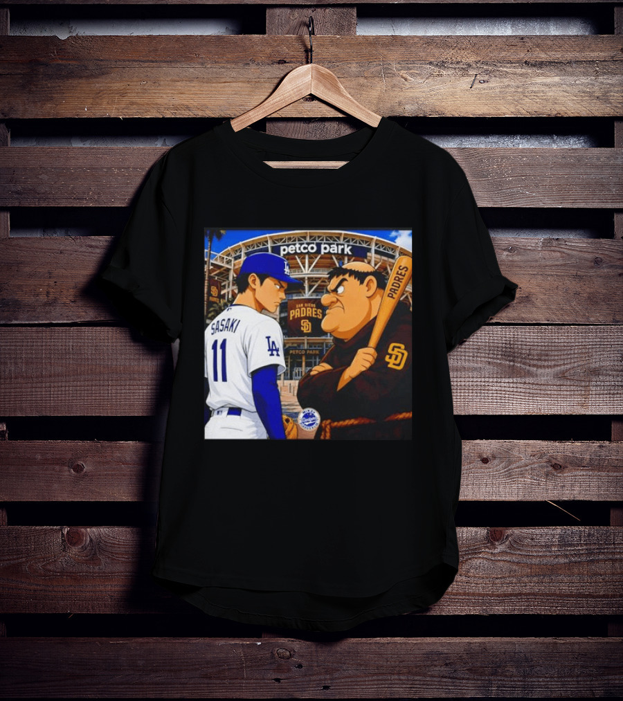 Petco Park Los Angeles Dodgers Sasaki San Diego Padres Anime Style Showdown T-Shirt