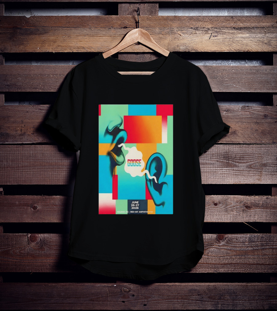 Goose Red Hat Amphitheater Raleigh NC June 26 27 2026 Vibrant Pop T-Shirt