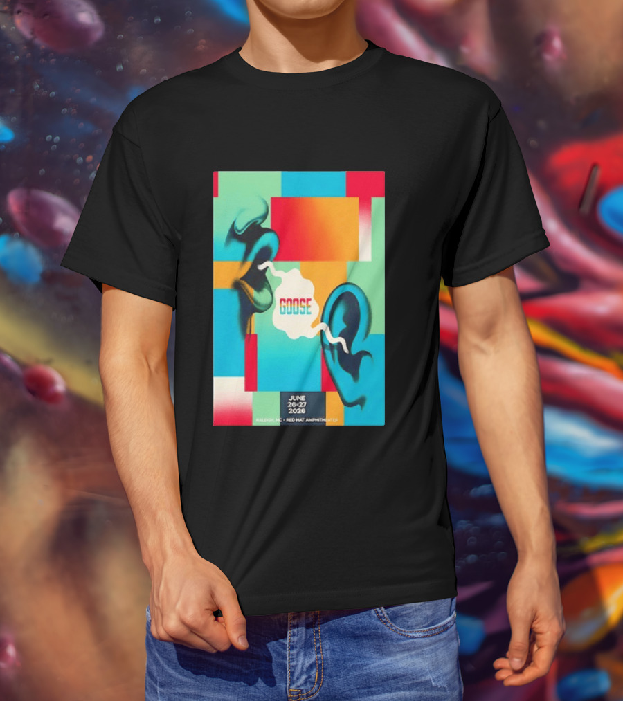 Goose Red Hat Amphitheater Raleigh NC June 26 27 2026 Vibrant Pop T-Shirt