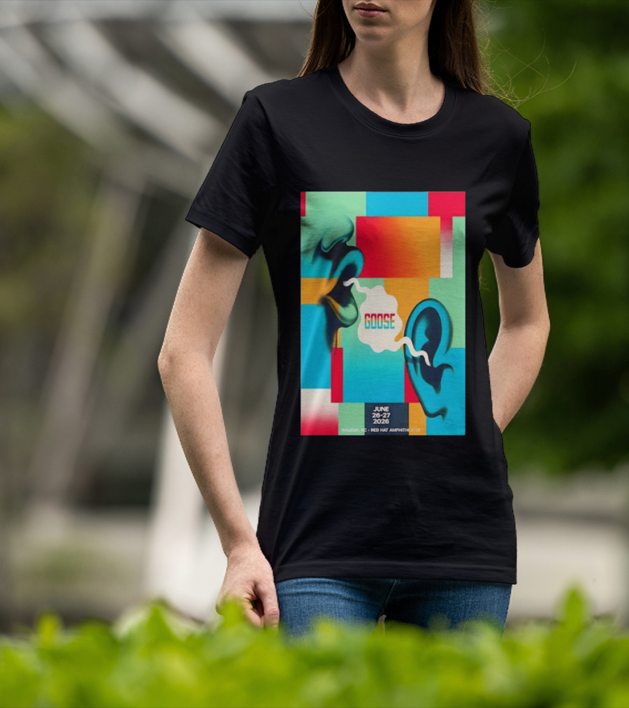 Goose Red Hat Amphitheater Raleigh NC June 26 27 2026 Vibrant Pop T-Shirt