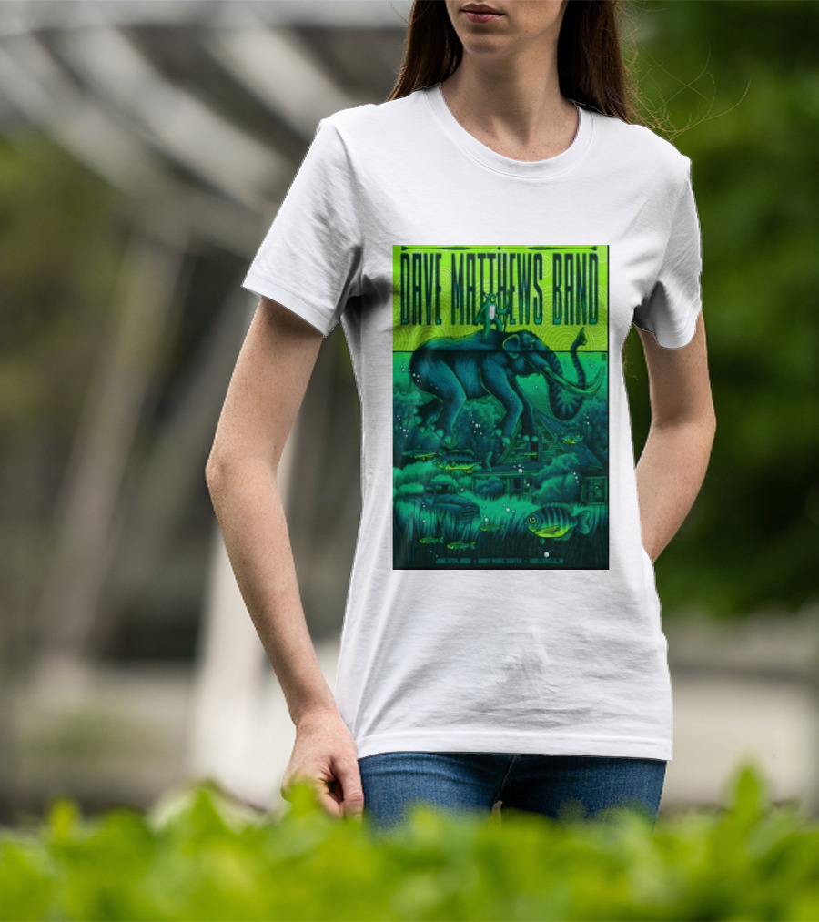 Dave Matthews Band Noblesville IN June 27 2026 Frog Elephant Lillypad Dreamscape T-Shirt