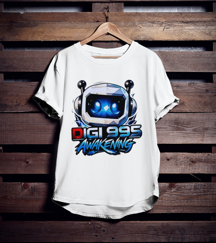 Digi 995 Awakening Robot Gaming Blue Eyes Technology T-Shirt