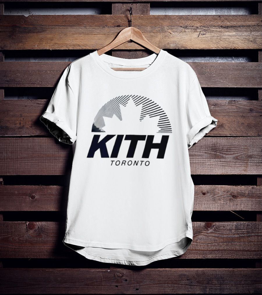 Kith Toronto Maple Leaf Striped Design Collaboration T-Shirt