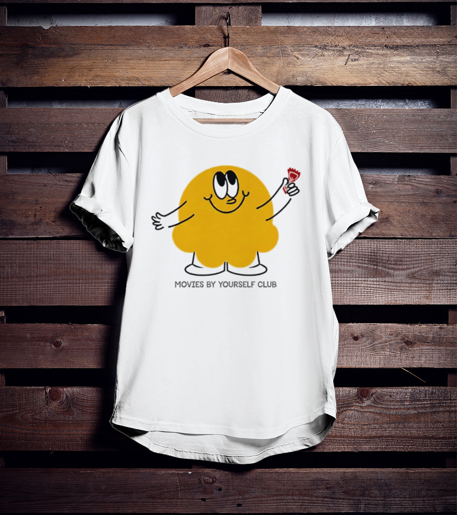 Movies By Yourself Club Yellow Blob Holding A Red Candy T-Shirt