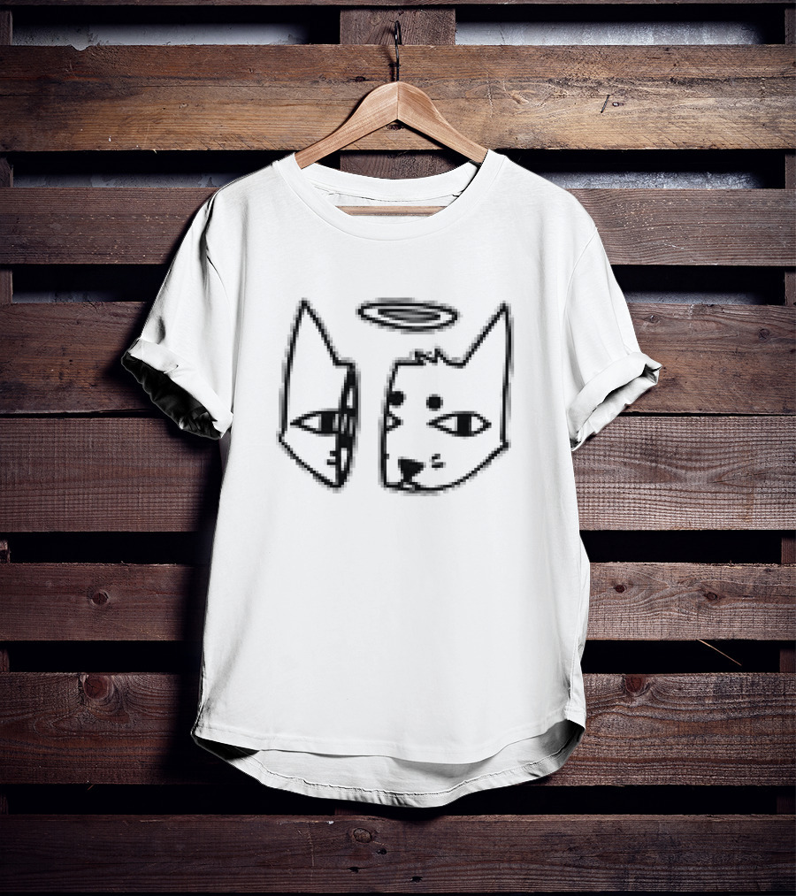 RIPNDIP Angel Cat Face Mirror T-Shirt