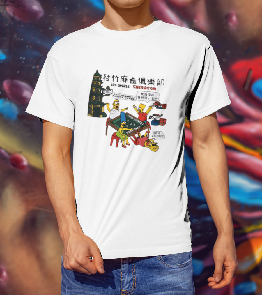 Simpsons Mahjong Club Los Angeles Chinatown T-Shirt