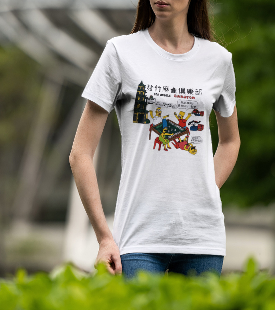 Simpsons Mahjong Club Los Angeles Chinatown T-Shirt