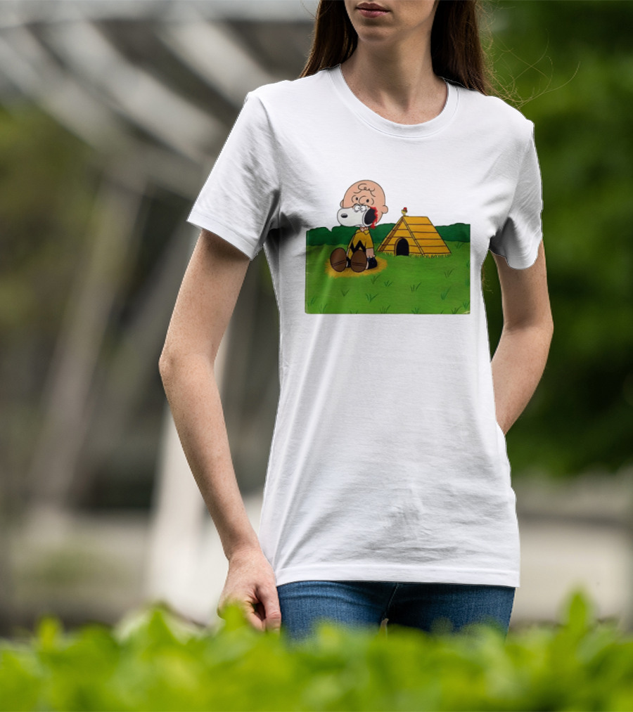 Snoopy Charlie Brown Midsommar Crossover Scene With Doghouse And Woodstock T-Shirt