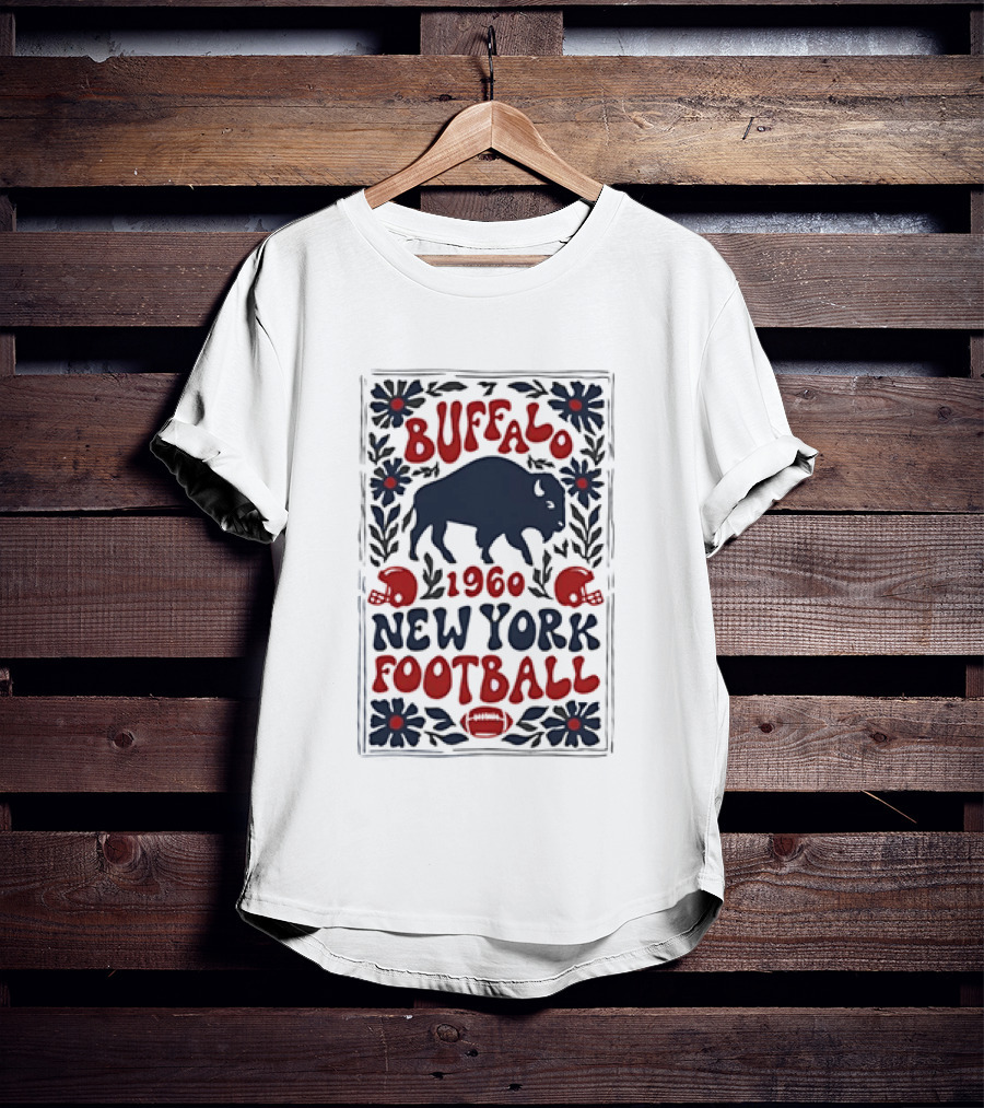 Buffalo Bills 1960 New York Football Vintage Style With Helmet And Buffalo T-Shirt