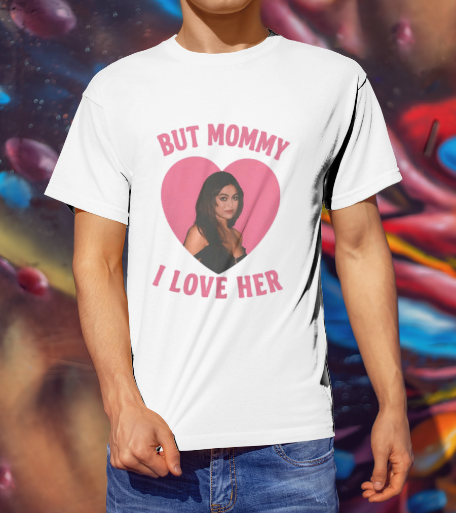 But Mommy I Love Her Pink Heart Design With Mika Abdalla Image T-Shirt
