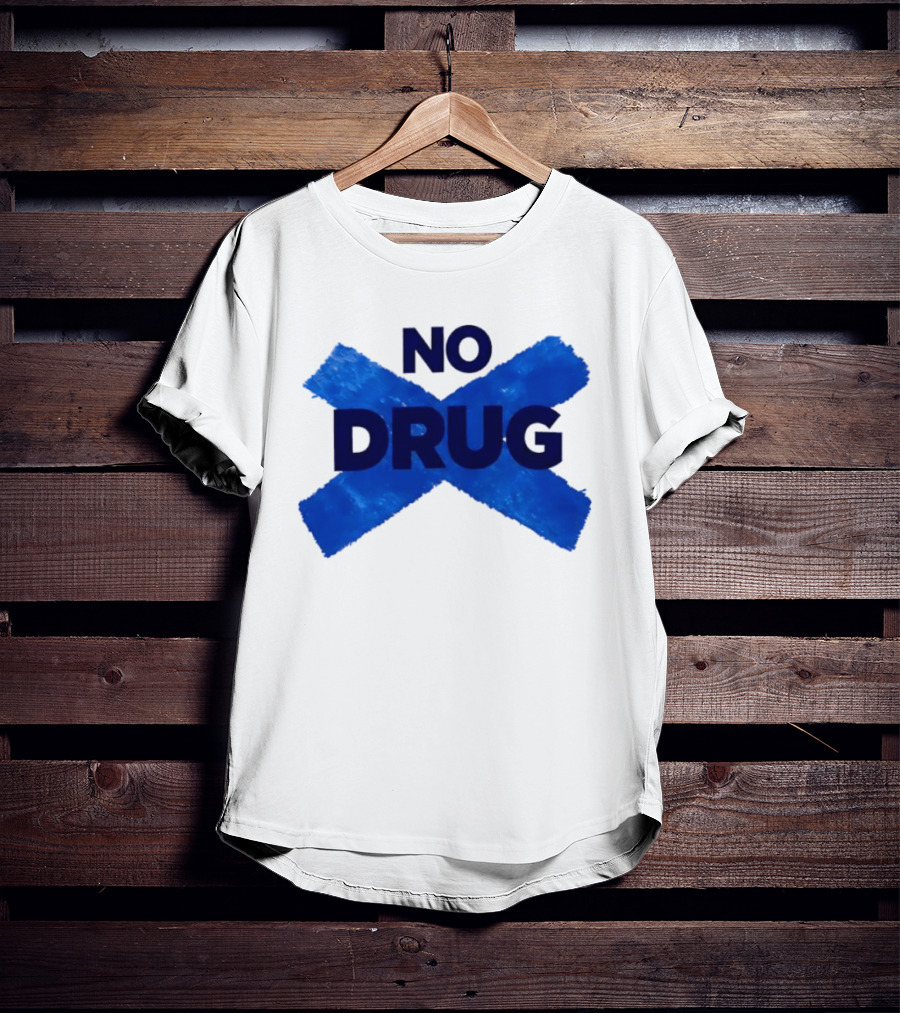 Maradona No Drug Blue Cross Message T-Shirt