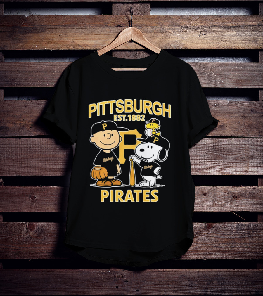 Pittsburgh Pirates EST 1882 Snoopy Characters Baseball Fan Merch T-Shirt