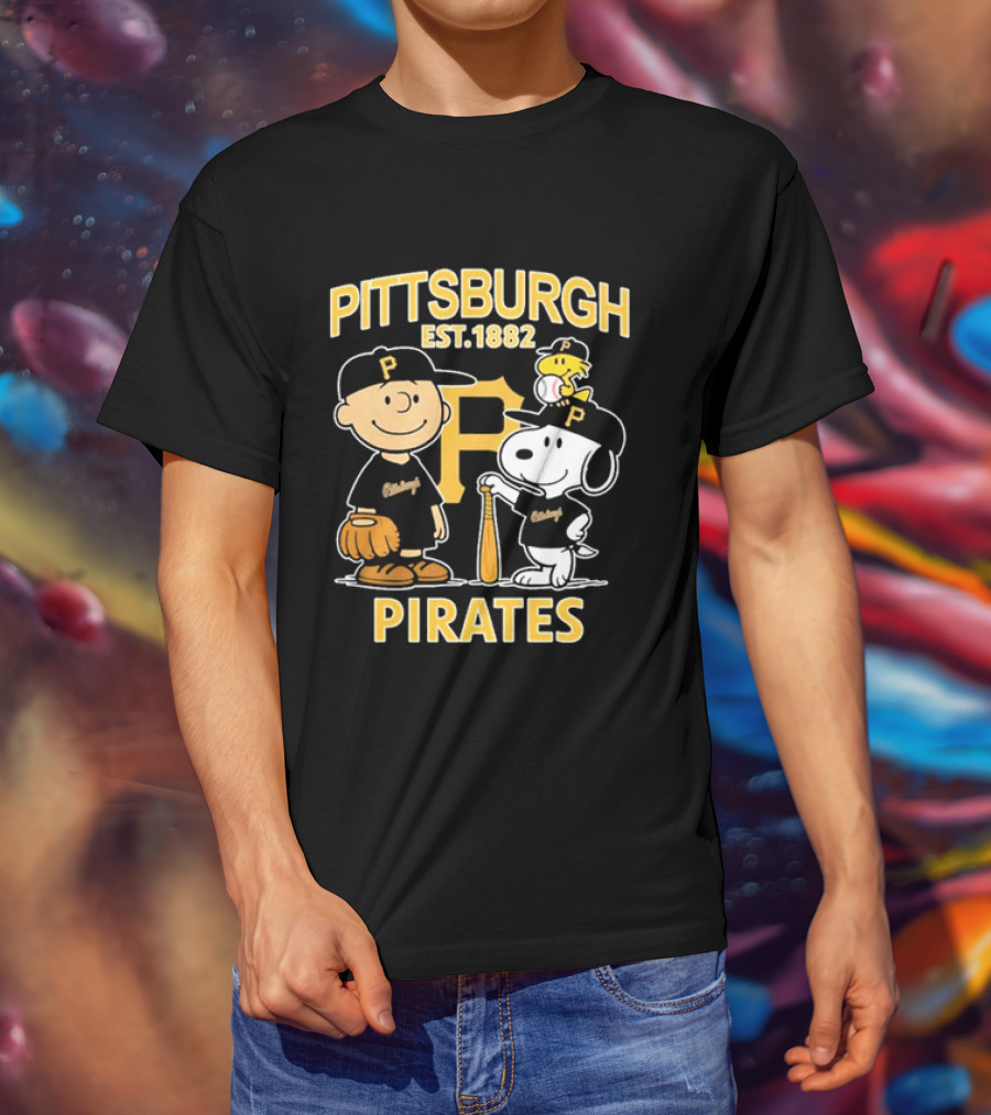 Pittsburgh Pirates EST 1882 Snoopy Characters Baseball Fan Merch T-Shirt