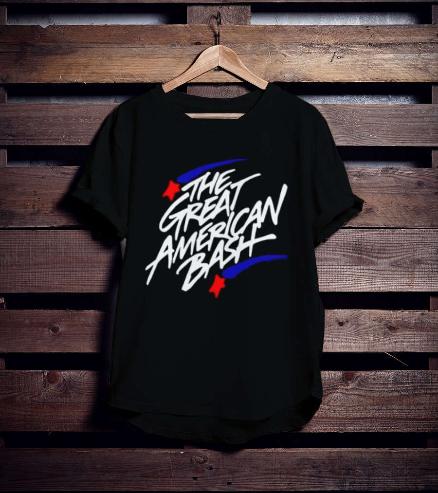 WWE The Great American Bash Wrestling Event Red Star Blue Streaks T-Shirt