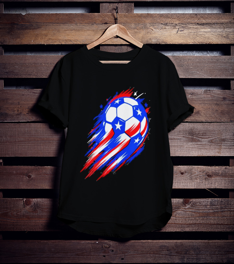 USA Cup 2026 Soccer Ball Stars And Stripes Brush Stroke T-Shirt