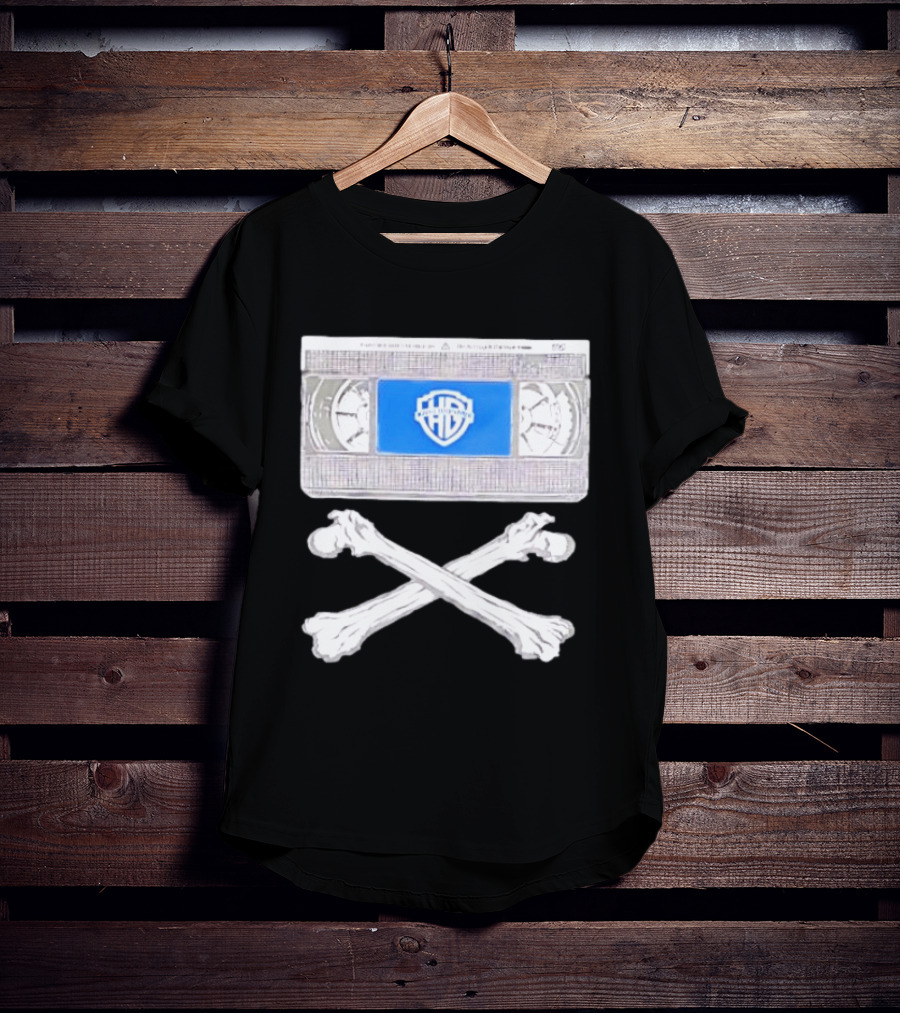Warner Brothers VHS Tape Crossbones Skull T-Shirt