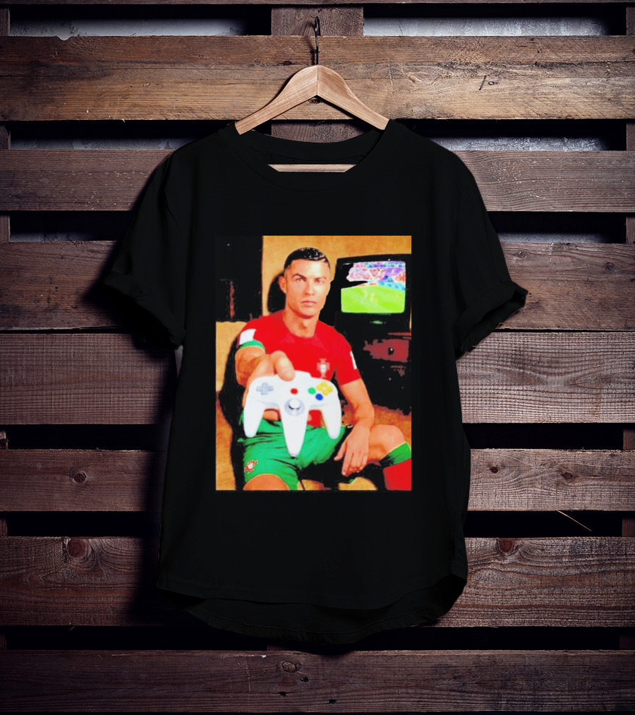 Cristiano Ronaldo Portugal National Team Soccer Gaming Controller Retro Gamer T-Shirt