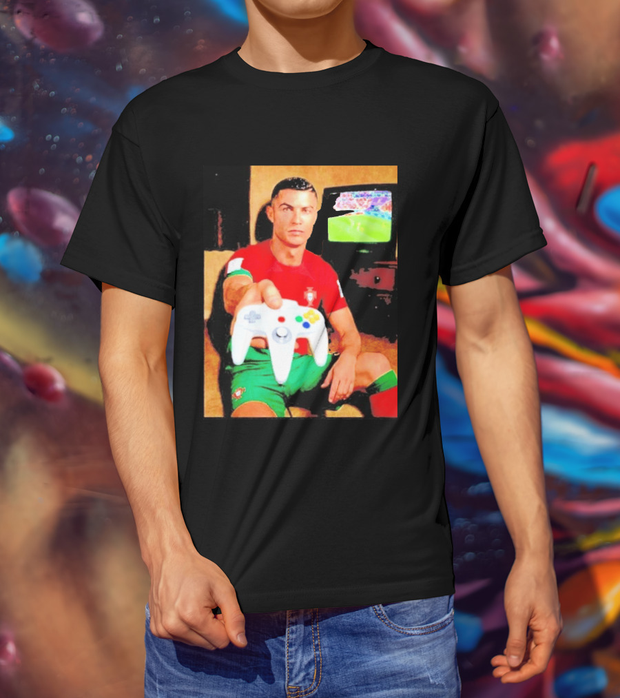 Cristiano Ronaldo Portugal National Team Soccer Gaming Controller Retro Gamer T-Shirt