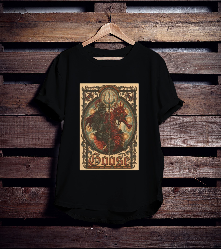Goose June 28 2026 Merriweather Post Pavilion Columbia Maryland Knight And Dragon Trident T-Shirt
