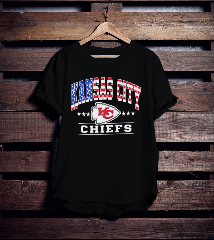 Kansas City Chiefs Americana Patriotic Flag Stars T-Shirt