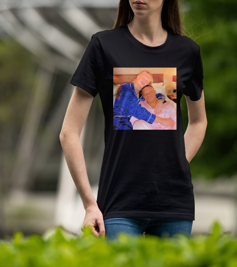 Kylian Mbappé Erling Haaland Pajama Party Soccer Stars Relaxing Together T-Shirt