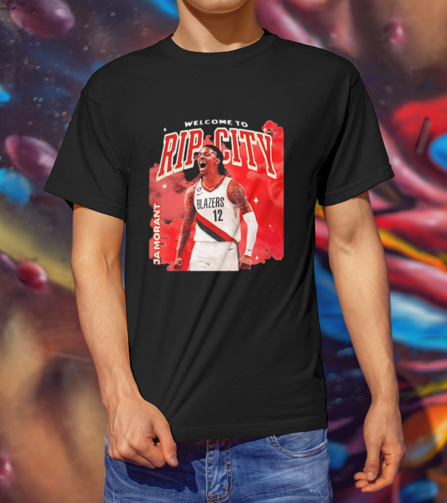 Ja Morant Welcome To Rip City Portland Trail Blazers Blazing Energy T-Shirt