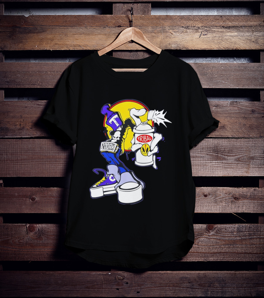 Tribal Zodak Graffiti Urban Streetwear Style Retro Hip Hop T-Shirt
