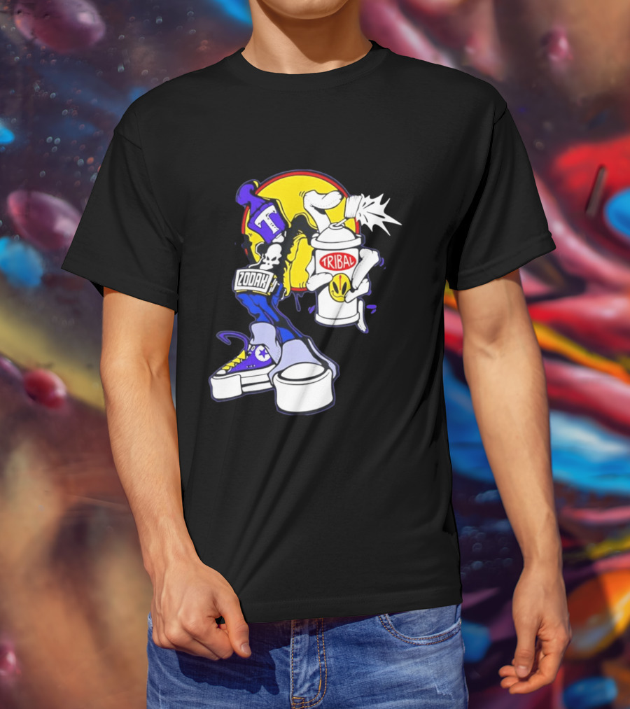 Tribal Zodak Graffiti Urban Streetwear Style Retro Hip Hop T-Shirt