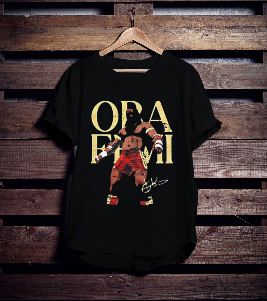 Oba Femi Obi Femi Boxing Warrior Red Shorts Pose T-Shirt