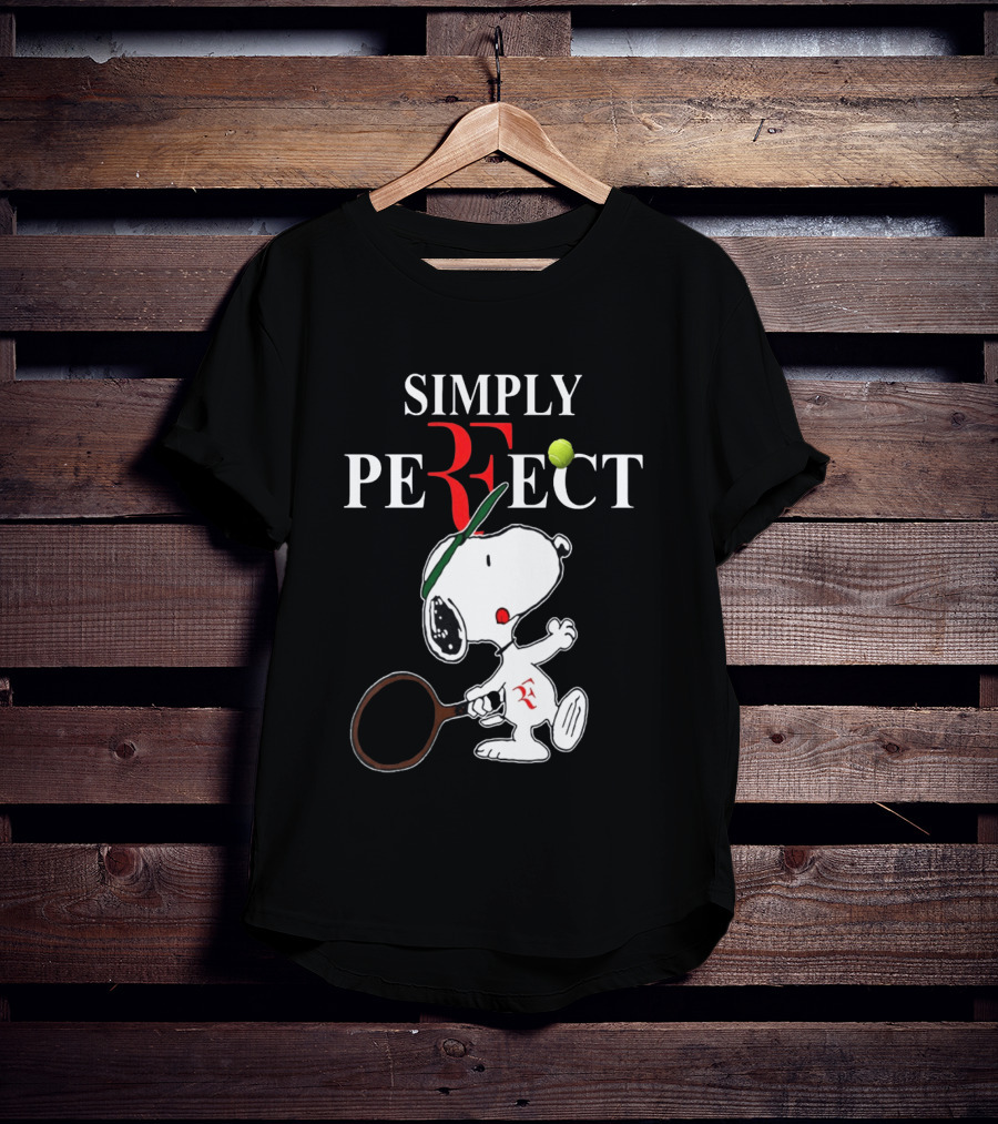 Snoopy Roger Federer Simply Perfect Tennis Player Peanuts T-Shirt