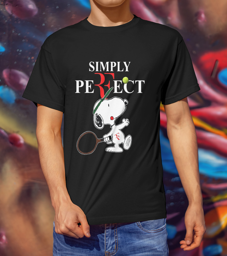 Snoopy Roger Federer Simply Perfect Tennis Player Peanuts T-Shirt
