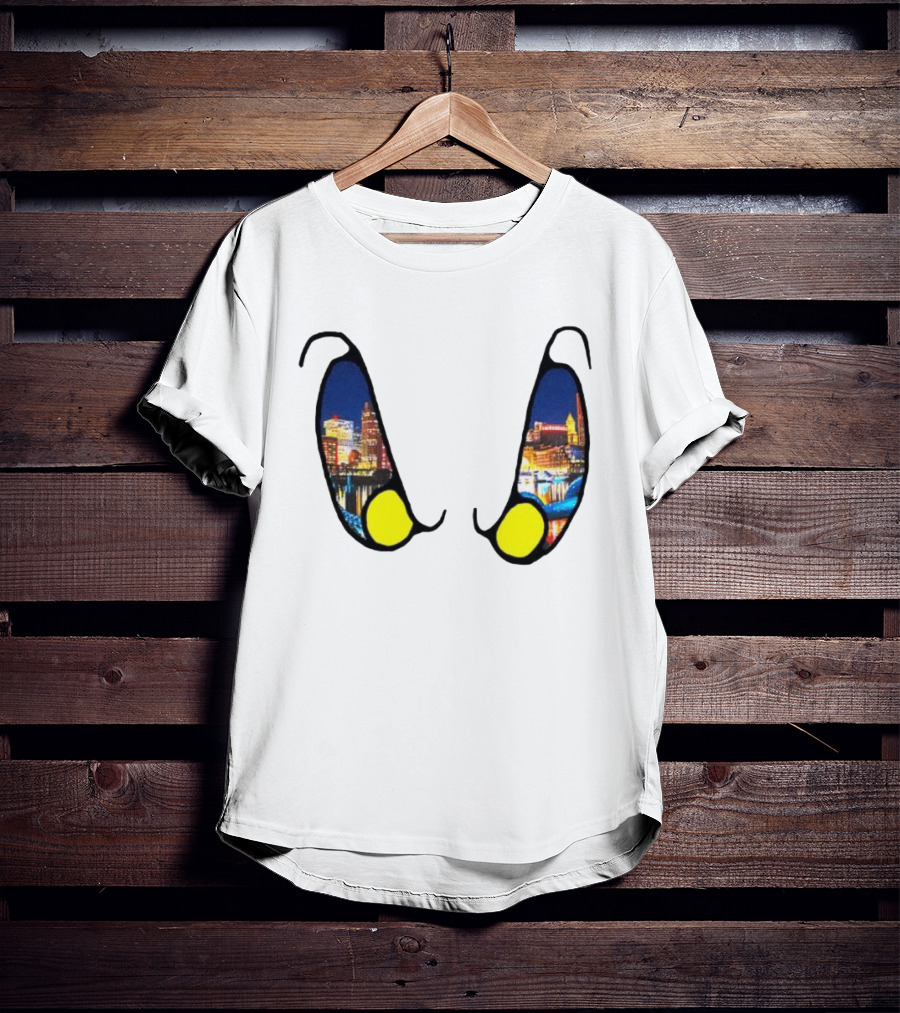 Boston Nightlife Cityscape Reflection In Eyes T-Shirt