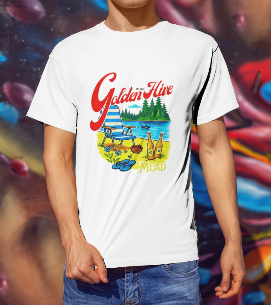 Golden Hive Mead Est 2023 Lakefront Bliss Vintage Escape T-Shirt