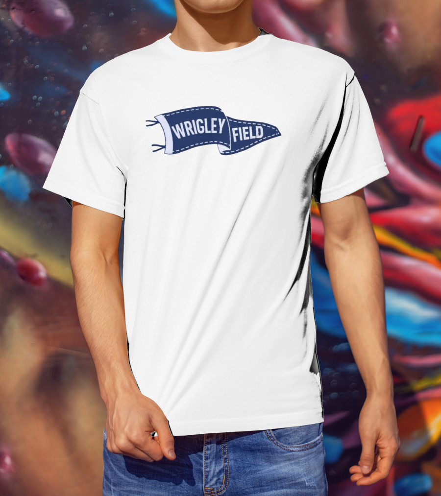 Wrigley Field Pennant Vintage Chicago Cubs Memorabilia T-Shirt