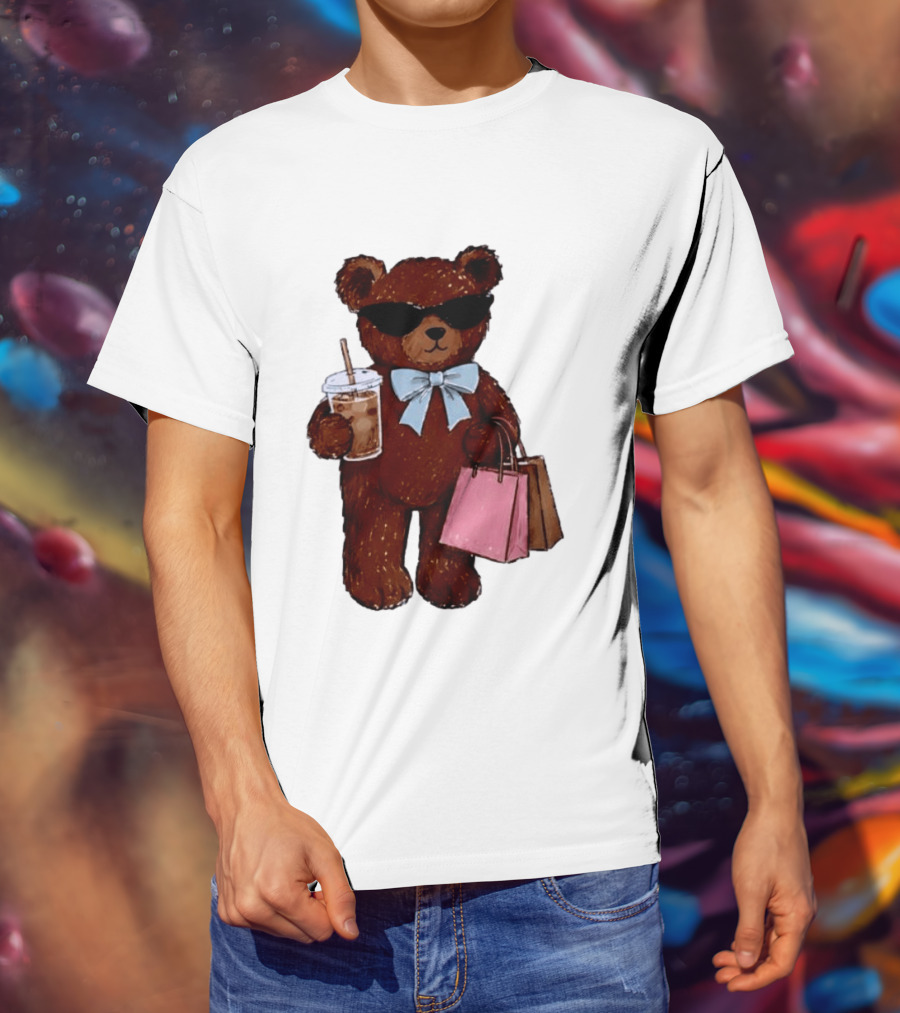 Cool Teddy Bear Shopping With Treats And Accessories T-Shirt