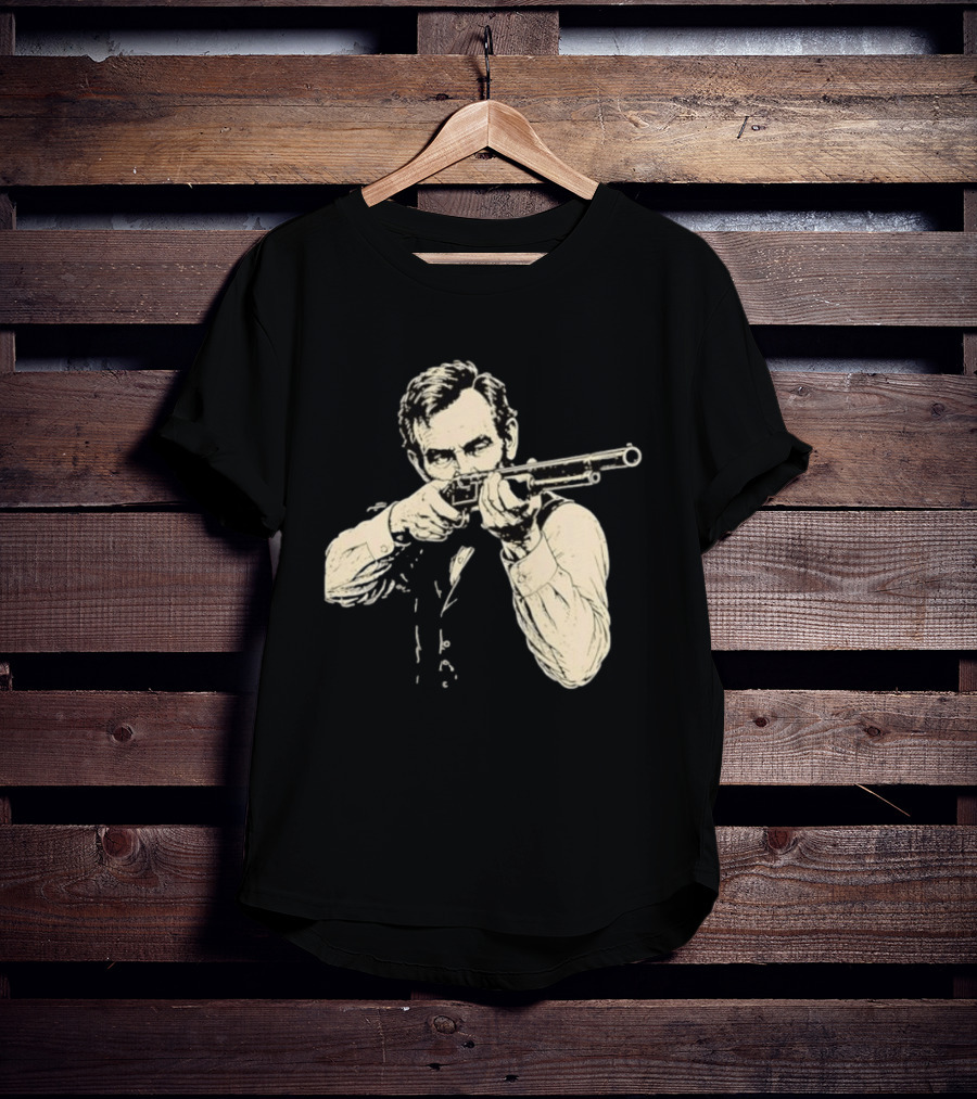 Abraham Lincoln With Lever Action Rifle Famous United States President T-Shirt