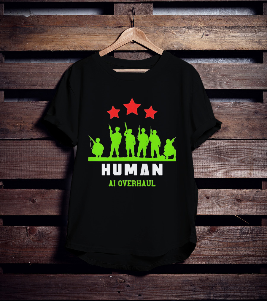 AI Overhaul Human Soldiers With Red Stars T-Shirt