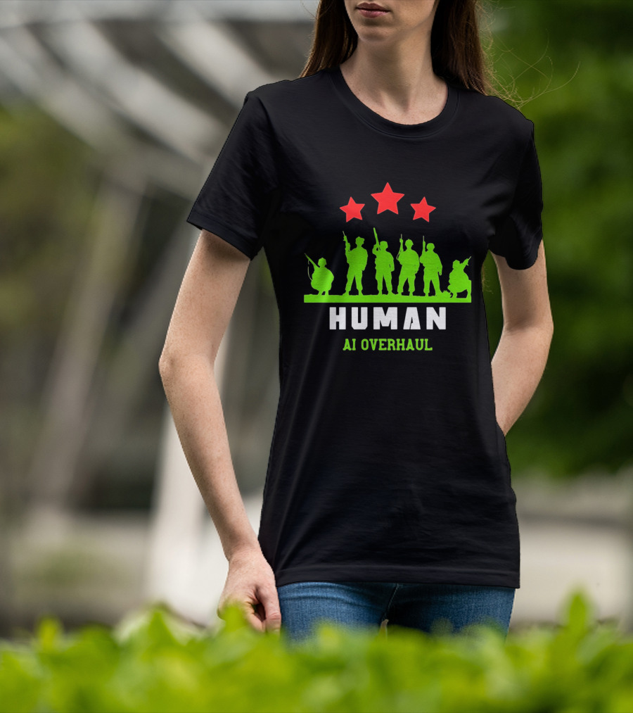 AI Overhaul Human Soldiers With Red Stars T-Shirt