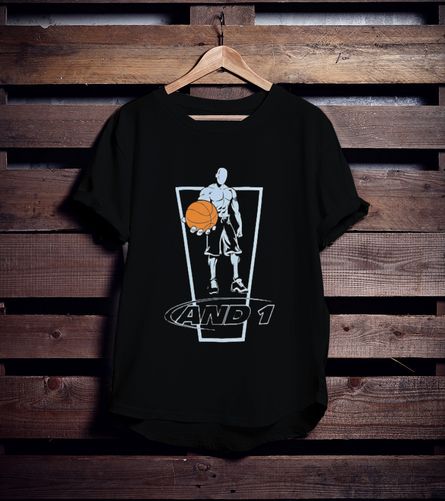 AND 1 Basketball Player With Orange Ball T-Shirt