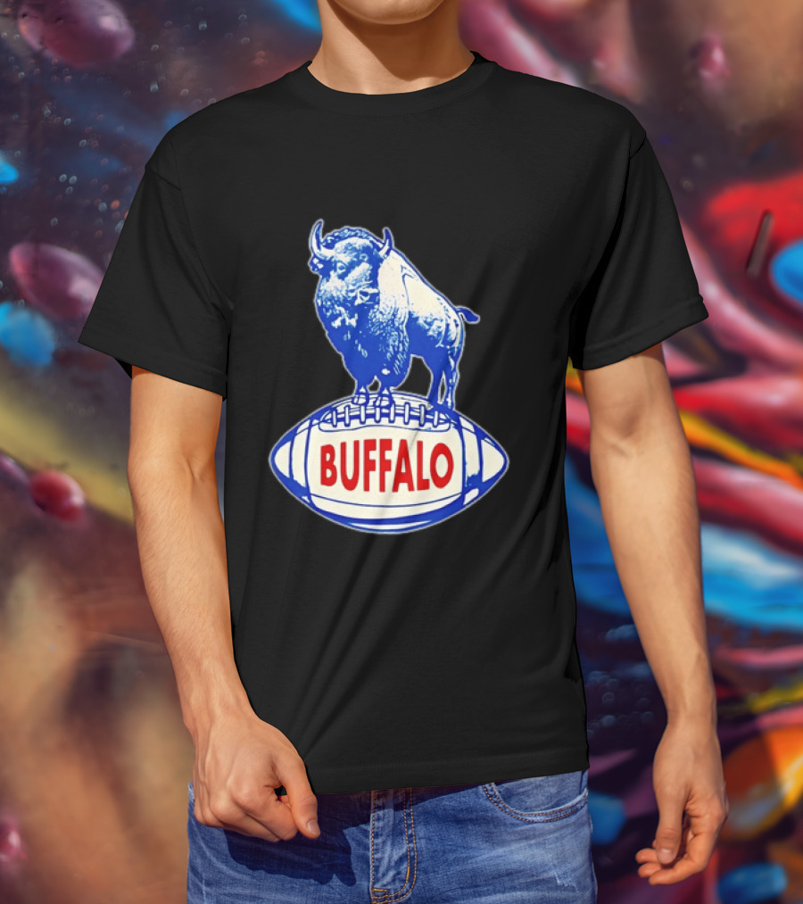 Buffalo Bills Vintage Standing Bison On Football Retro Nostalgia T-Shirt
