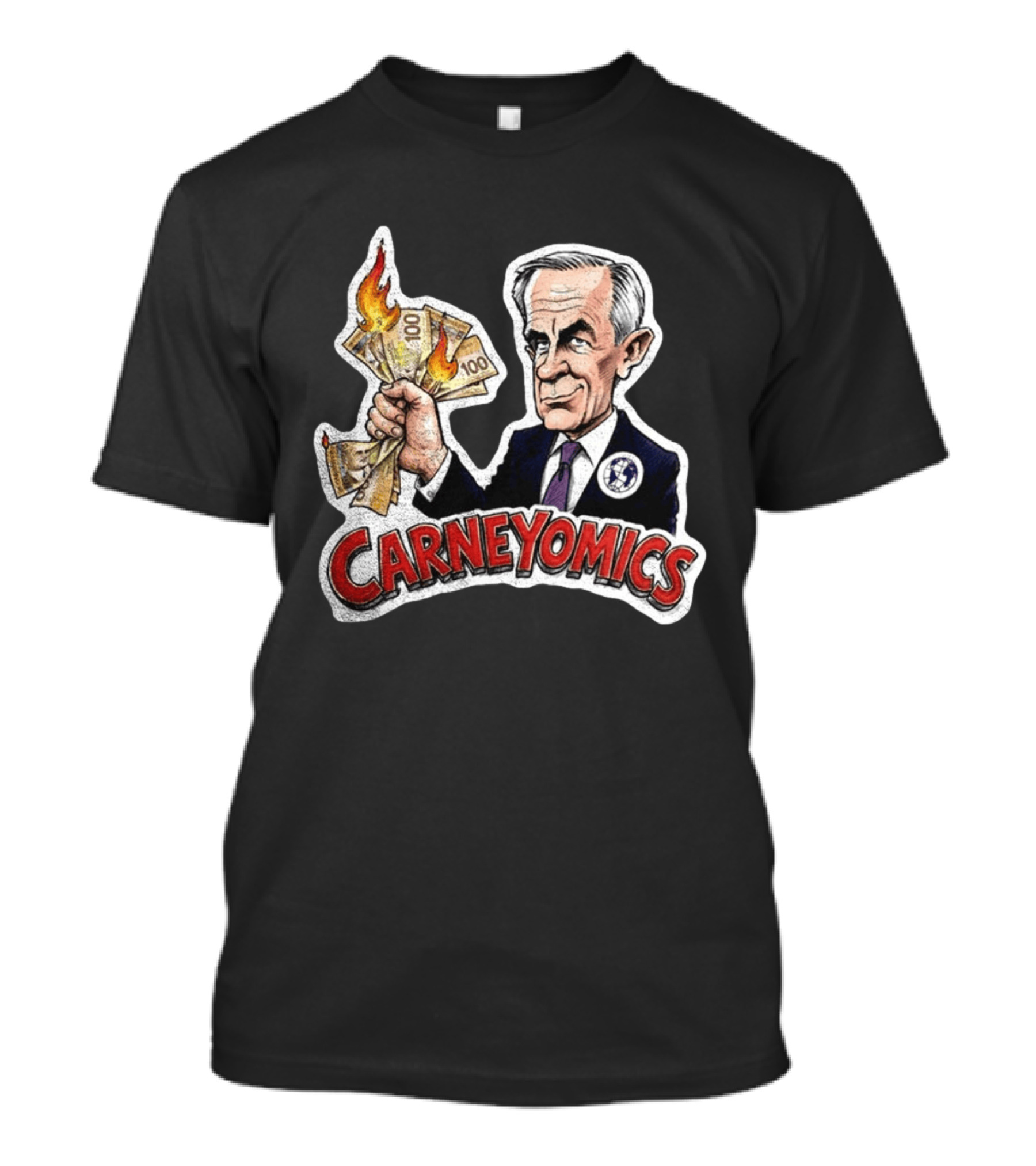 Carneyomics Mark Carney Burning Canadian Money T-Shirt